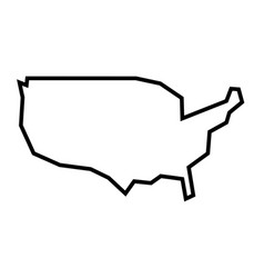 United States Of America Country Map Thick