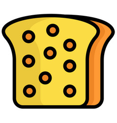 Bread Slice Outline Colored Icon Modern Colored