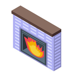 Construction Furnace Icon Isometric Fire