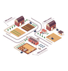 Farming Concept 3d Isometric Web Infographic