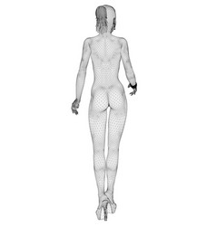 Girl Stands Naked In Long Heels Wireframe