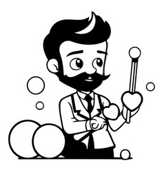 Businessman With A Magic Wand And Balls Character