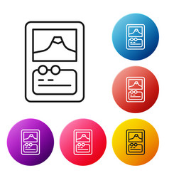 Black Line Card Game Collection Icon Isolated