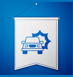 Blue Car Accident Icon Isolated On