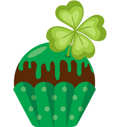 Green Saint Patrick S Day Cupcake With Clover