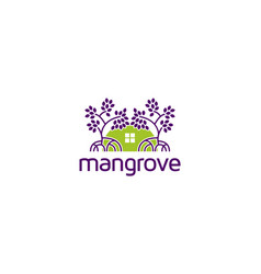 Mangrove Tree House Or Home Logo Concept