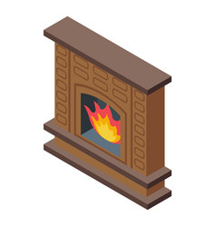 Small Furnace Icon Isometric Fire House