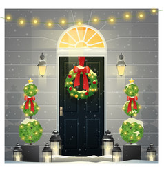 Decorated Christmas Front Door Background