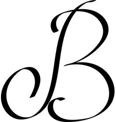 First Capital Letter B Logo Calligraphy Design