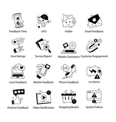 Collection Of Feedback And Alerts Linear Icons