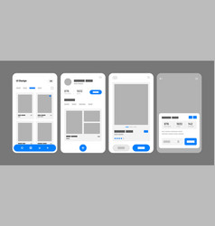 Mobile app concept flowchart with ui elements Vector Image
