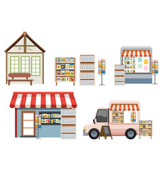 Set Of Flea Market And Shop Element