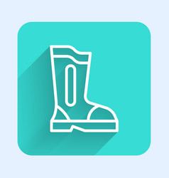 White Line Fire Boots Icon Isolated With Long