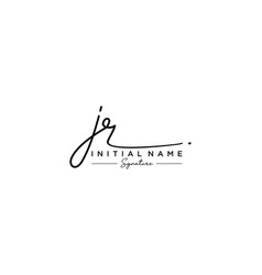 Initial Jr Signature Logo Template Hand Drawn