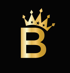 Letter B Luxury Logo With Crown Symbol