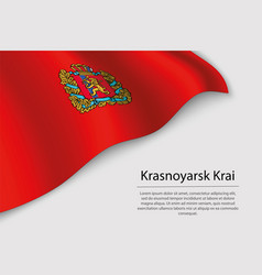 Wave Flag Of Krasnoyarsk Krai Is A Region