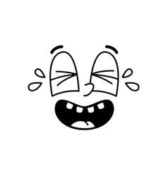 Cartoon Funny Comic Groovy Laughing Face Emotion