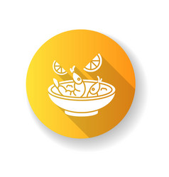 Ceviche Yellow Flat Design Long Shadow Glyph Icon