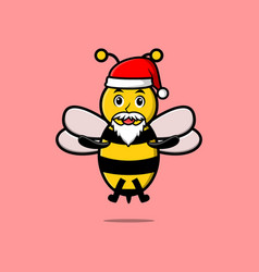 Cute Cartoon Bee Santa Claus Character Christmas