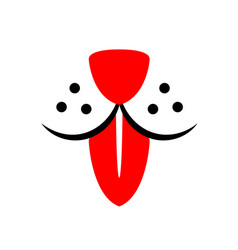 Dog With Red Tongue Like Tie Logo Cute Happy Pet