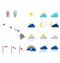 Map Hawaii With Weather Symbols