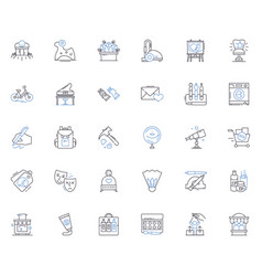 Merchant Line Icons Collection Transaction