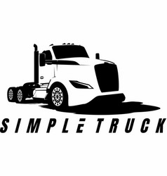 Semi Truck Black And White Logo Design