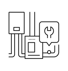 Furnace Repair Line Icon