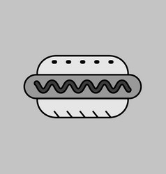 Hot Dog Grayscale Icon Fast Food Sign