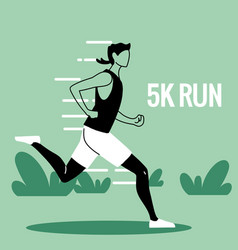 Man Avatar Running And 5 K Run Design