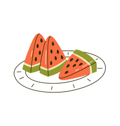 Watermelon Slices On Plate