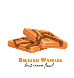 Collection belgian waffles with fruit fillings Vector Image