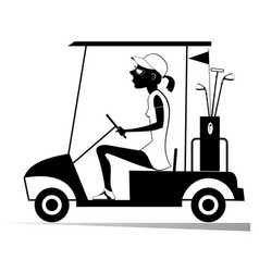 Woman In The Golf Cart Isolated