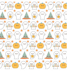 Halloween Seamless Pattern Groovy Retro 90s Style