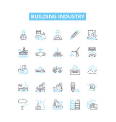 Building Industry Line Icons Set