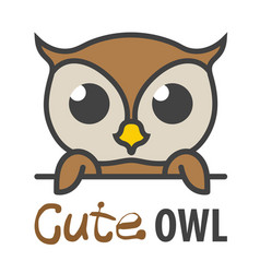 Logo Template With Cute Curious Owl Design