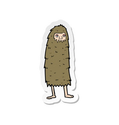 Sticker Of A Cartoon Hairy Monster Man