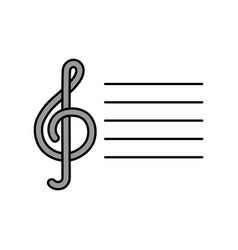 Treble Clef Color Grayscale Icon Music Sign