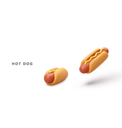 3d Realistic Two Hot Dog