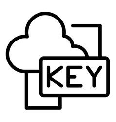 Cloud Data Key Icon Outline Factor