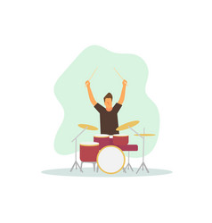 Drummer Holding Drumstick Simple Flat Character