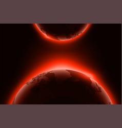 Glowing Red Planet On Black Background