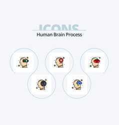 Human Brain Process Line Filled Icon Pack 5 Icon