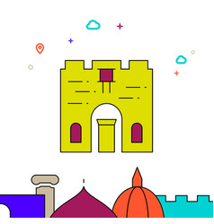 Old City Jerusalem Filled Line Icon Simple