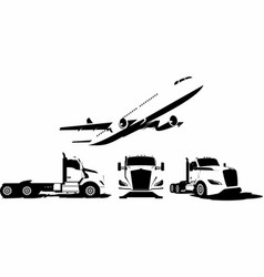 Semi Truck And Jet Plane Delivery Design