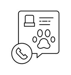 Calling Pet Funeral Service Line Icon