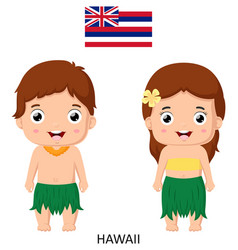 Cute Hawaii Boy And Girl In National Clothes