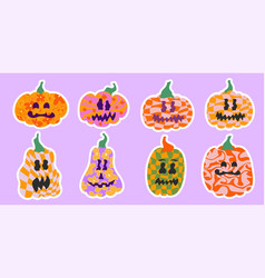 Cute Retro Textured Pumpkin Funny Pumpkins With