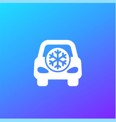 Frost Warning Icon With A Car