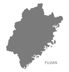 Fujian China Map Grey